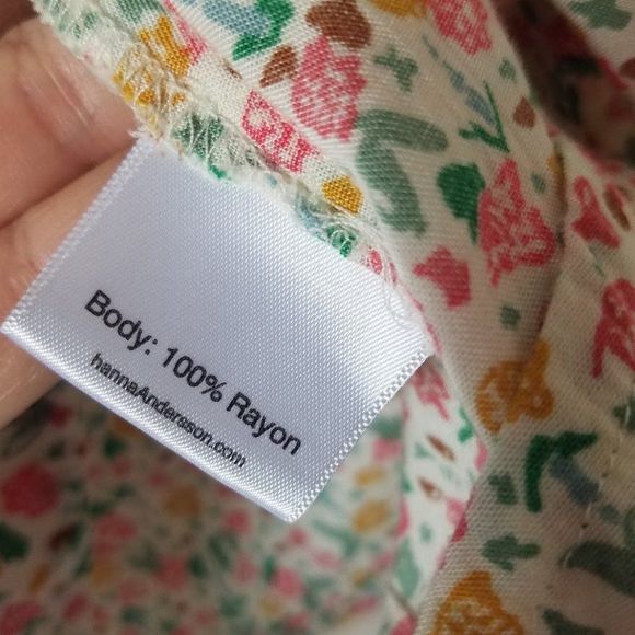 Hanna Andersson Girl Floral Blouse size US 5 ~ 110cm - Picture 5 of 7